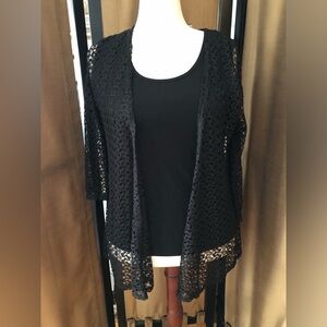 olivia blu Black Blouse w Attached Mesh